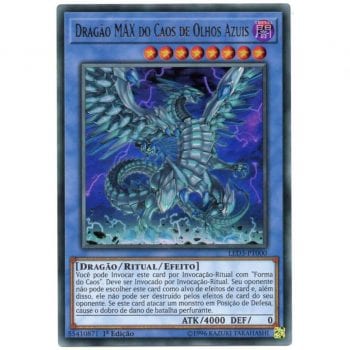 Yu-Gi-Oh! | Duelistas Lendários - Dragão Branco do Abismo | Dragão MÁX do Caos de Olhos Azuis - LED3-PT001