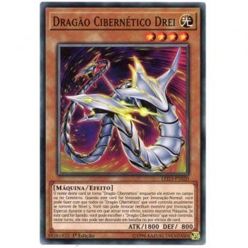 Yu-Gi-Oh! | Duelistas Lendários - Dragão Branco do Abismo | Dragão Cibernético Drei - LED3-PT020