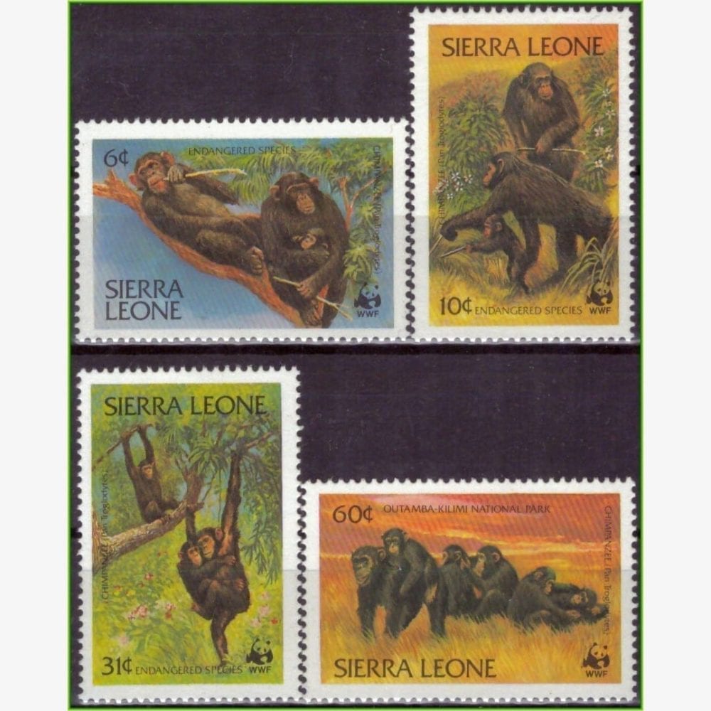 AF12167 | Serra Leoa - Chimpanzés (WWF)
