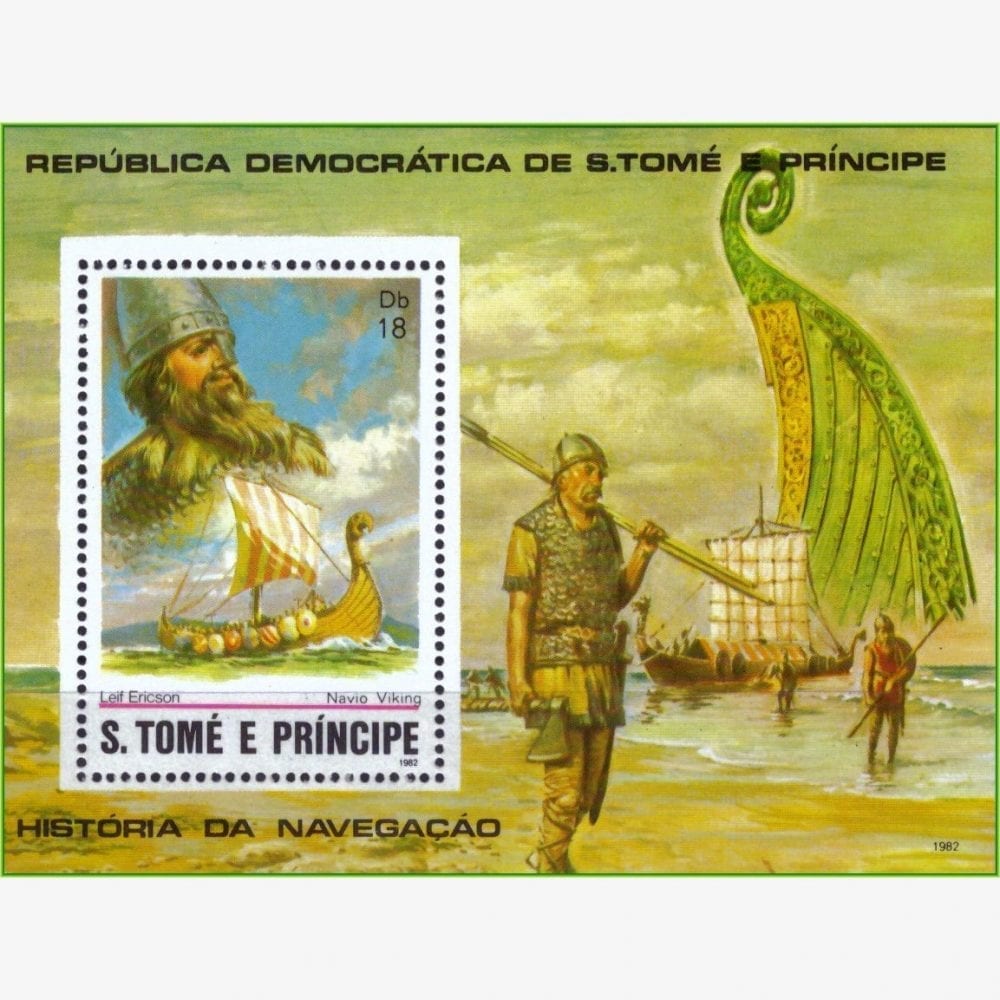 AF12352 | São Tomé e Príncipe - História da navegação - Navio viking