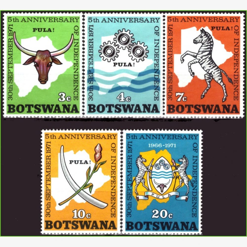 AF15917 | Botswana - 5 anos da independência
