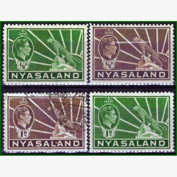 AF15948 | Niassalândia - Rei George VI e leopardo