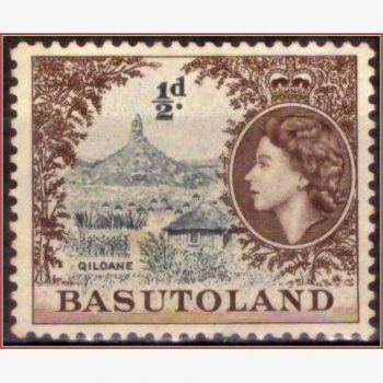 AF16424 | Basutolândia - Rainha Elizabeth II e Colina Qiloaneo