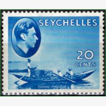 AF17254 | Seicheles - George VI e canoa de pesca
