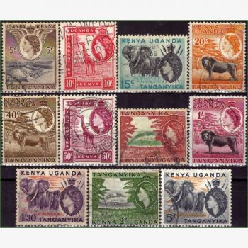 AF17487 | Quênia, Uganda e Tanganica - Rainha Elizabeth II - Animais e paisagens