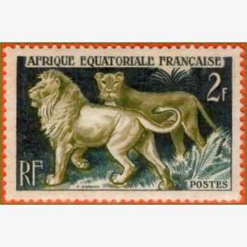 AF18230 | África Equatorial Francesa - Casal de leões