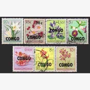 AF3837 | Congo - Flores (sobre-estampa em selos do Congo Belga)
