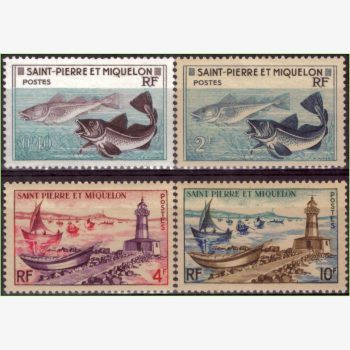 AN16044 | Saint Pierre et Miquelon (França) - Bacalhau, farol e frota de pesca