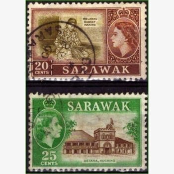 AS14123 | Sarawak - Rainha Elizabeth II - Vários motivos