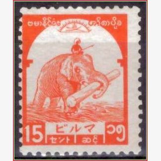 AS16723 | Burma - Elefante carregando tora de madeira