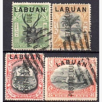 AS8412 | Labuan (Reino Unido) - Selos Bornéu do Norte (sobre-estampa)