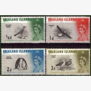 ASU14022 | Ilhas Falkland - Rainha Elizabeth II e aves locais