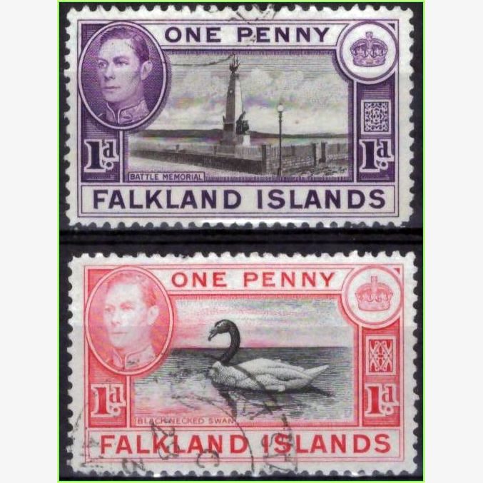 ASU15594 | Ilhas Falkland - Vários motivos e George VI