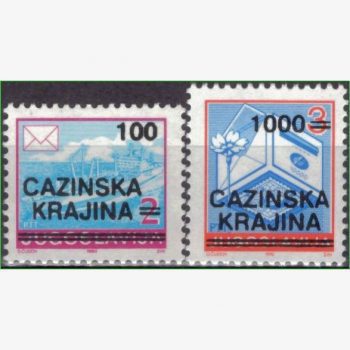 EU14420 | Bósnia do Noroeste - Selos da Iugoslávia com sobre estampa e sobretaxa