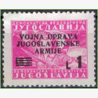 EU16091 | Ístria e Costa da Eslovênia - Zona B - Garota partizan e bandeira