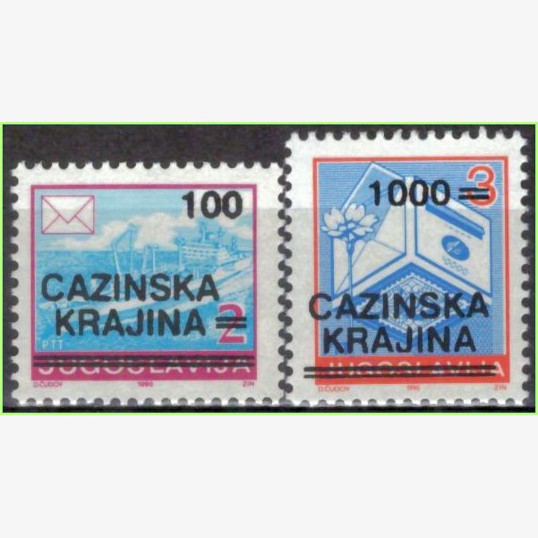 EU16174 | Bósnia do Noroeste - Selos da Iugoslávia com sobre estampa e sobretaxa