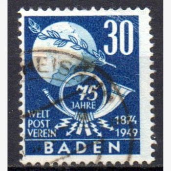 EU8402 | Alemanha (Zona Francesa - Baden) - 75º aniversário da UPU