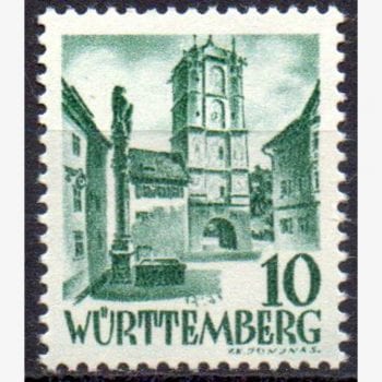 EU9736 | Alemanha (Zona Francesa - Wurttemberg) - Entrada da cidade de Wangen