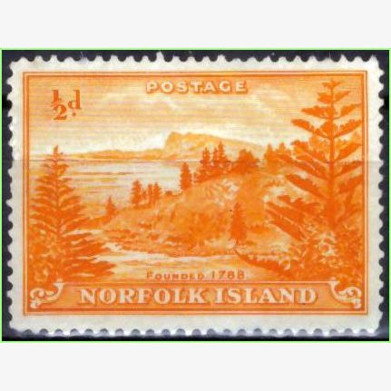 OC16154 | Ilha Norfolk - Vista da Baía de Bola