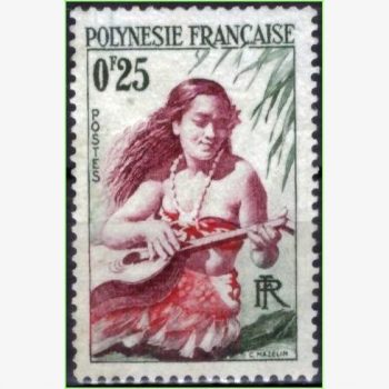 OC16321 | Polinésia Francesa - Garota tocando guitarra