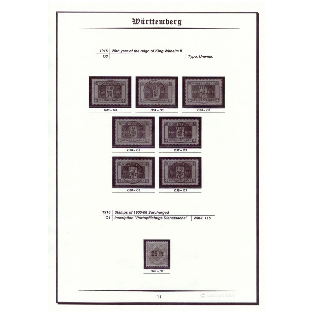 MF18229 | Alemanha - Württemberg - Álbum completo para selos